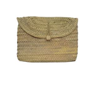 Bolso de mano estilo cruzado de playa de verano para niñas vintage, cierre abierto informal con forro de paja y dos correas - Product Image 1