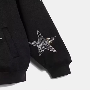 Sudadera con capucha Unisex con cremallera completa bordada para hombre, ropa de calle de invierno y Halloween, algodón orgánico 100% lavado sólido - Product Image 5