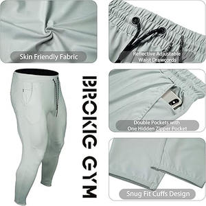 Pantalones deportivos de gimnasio con cremallera lateral y bolsillos, corte ajustado para hombre, subidos por Dress Sports - Product Image 6