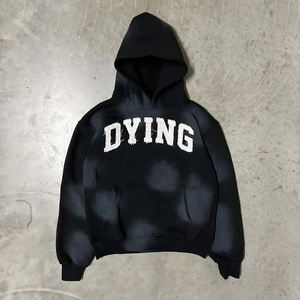 ชุดวอร์มผ้าฟลีซผ้าฝ้ายฟอกสีกรดมีฮู้ดโอเวอร์ไซส์สำหรับใส่วิ่งเล่นยิมพิมพ์ลายวินเทจโลโก้ตามสั่ง - Product Image 3