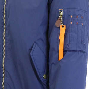 Custom Streetwear Men's Bomber Jacket Nylon Fabric <b>Black</b> Nylon Fabric Satin Oversized Jacket Thick Cropped Puffer Bomber Jacket - Product Image 6