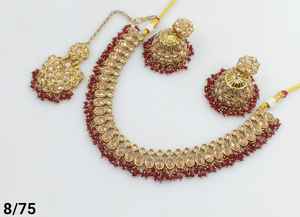 <b>Indian</b> Traditional and Fashionable Gold Plated & Round Choker Necklace <b>Set</b> With Jumkha Earring & Maagtika Necklace <b>Set</b> for Women - Product Image 4