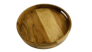 Venta caliente Bandeja de servicio redonda en madera de acacia con asas Bandeja redonda Bandejas DE SERVICIO DE cena por decor IMPEX - Product Image 6