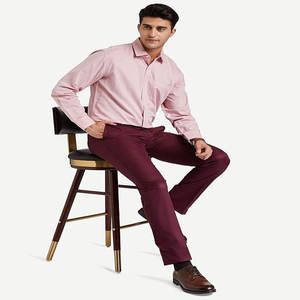 Blusa informal de manga larga de Color sólido para hombre, camisa teñida lisa con botones antiarrugas, transpirable para adolescentes - Product Image 3