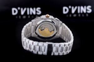 VVS المويسانيتي الماس الهيب هوب ساعة الفولاذ المقاوم للصدأ الخصر ماديتا اليدوية الإعداد الماس الفاخرة ساعات الكوارتز - Product Image 5