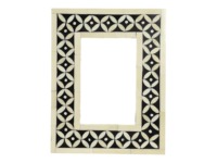 Marco de Fotos de Hueso Incrustado Moderno, Ecológico y Hecho a Mano, Artesanía Elegante y Funcional para Mesa o Pared
