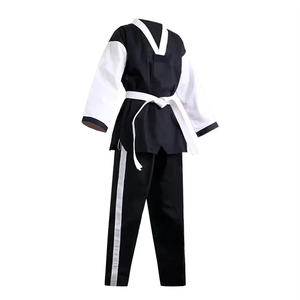 Uniformes de Karate con Logotipo Personalizado de Alta Calidad en Oferta, 100% Algodón Transpirable, Negro, Unisex - Product Image 5