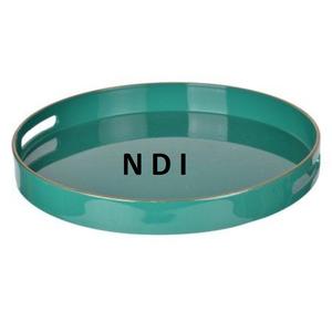 ถาดเสิร์ฟโลหะเคลือบสีเขียวเข้มทรงโค้งถาดเสิร์ฟใช้กับเซิร์ฟเวอร์ - Product Image 1