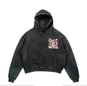 Sudadera con capucha de gran tamaño para mujer Heavyweight 100% algodón hombro caído manga larga con letras serigrafiadas sudaderas casuales de moda - Product Image 6