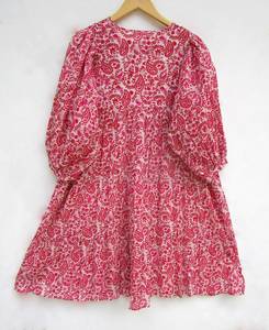 Haute qualité dames col en V Maxi robe de nuit nouvelle Collection coton tout imprimé point imprimé multicolore-taille 6XL plage Occasion - Product Image 3