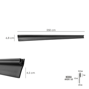 Joint d'étanchéité pour porte de garage Plus, aluminium noir avec caoutchouc haute résistance. 2,5 mètres. - Product Image 2