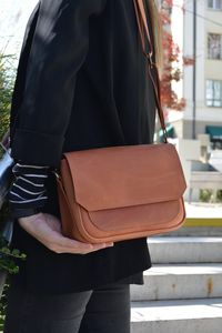 Women's Vintage Style LCBB-0199 Single Shoulder Crossbody Bag Long and Short <b>Strap</b> Multi-Layer Capacity for Business - Product Image 3