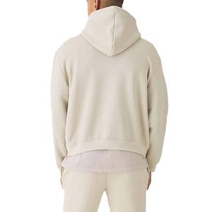 <b>Thick</b> Fleece Embroidered Plain Dyed Oversized Hoodie Warm Autumn Men's Cotton Pullover Sweatshirt Factory Wholesale - Product Image 3