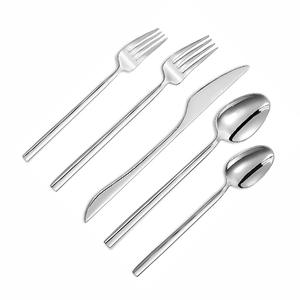 Juego de Cubiertos Sostenible y Único de 5 Piezas con Mangos con Patrón Dorado, Utensilios de Cocina de Acero Inoxidable Ecológicos de Estilo Americano - Product Image 3