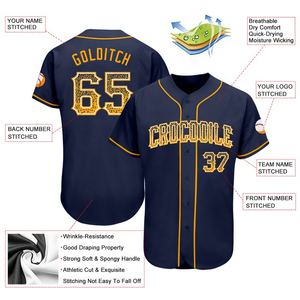 Vente en gros personnalisé 100% polyester Baseball Jersey Team USA Youth Vintage Mesh Embroidery Mens Sublimation Blank Custom Wholesale - Product Image 3