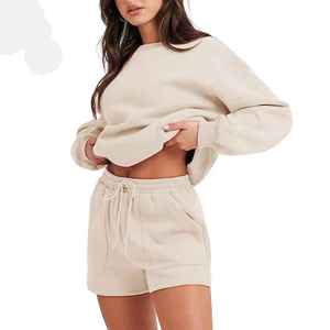 Shorts de plage en polaire pour femmes, doux et soyeux, luxueux, sportifs, confortables, taille élastique, 100% coton, style estival - Product Image 2