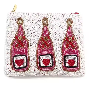 กระเป๋าใส่เหรียญนำเข้า ดีไซน์ลูกปัดปักลายซิป ใช้สำหรับผู้หญิงและเด็กผู้หญิง - Product Image 1