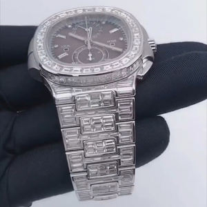 Mejore el aspecto con Moissanite Diamond Setting Iced Out Diamond Dial Estilo hip hop Función de fecha Movimiento de cuarzo para hombres y mujeres - Product Image 3