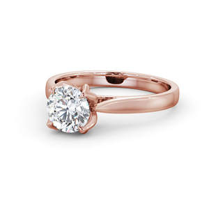 Solitaire แหวนหมั้นทรงกลมสำหรับผู้หญิง,แหวนหมั้นขนาด14K สีทองแหวนหมั้นสไตล์วินเทจ - Product Image 5