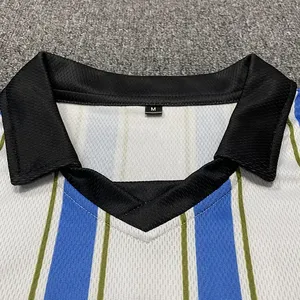 Maillot de football à rayures vintage de qualité supérieure maillot de football sublimé personnaliser la conception de logo en gros - Product Image 5