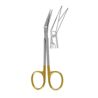 Tijeras de tejido medio dorado dentado TC Locklin tijera 16,5 cm tejido Dental disección sutura laboratorio Tijera