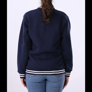 Nouvelle veste à bouton unique pour femmes brodée Sherpa Patch respirant courte longueur avec motif de lettre femmes veste universitaire - Product Image 3