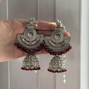 Juego de pendientes de latón antiguo afgano hechos a mano con Turquesa, joyería de mujer de alta calidad, chapado oxidado - Product Image 2