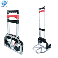 Chariot pliant avec boîte de rangement - Capacité de 60 kg, chariot utilitaire pliable avec sac de transport amovible pour le shopping et le transport