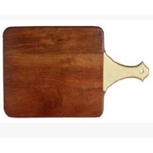 เขียงไม้สับดีไซน์วินเทจทำจากเขียงไม้โอ๊คพร้อมที่จับโลหะใช้ในครัวสำหรับขายส่ง - Product Image 1