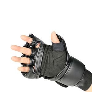 Medio dedo MMA Kickboxing Training Sparring Guantes de alta calidad PU cuero genuino hecho MMA Guante y mitones - Product Image 6