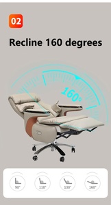 Chaise de bureau ergonomique à dossier haut, support lombaire, design moderne, base en acier inoxydable, hauteur réglable, accoudoirs fixes - Product Image 6