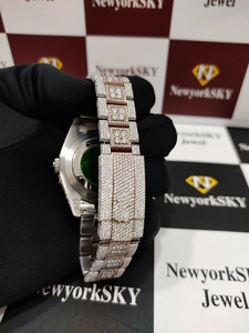 ล่าสุดนาฬิกาเพชร VVS Moissanite เพชรนาฬิกากลไกสุดหรู VVS Moissanite สำหรับผู้ชาย - Product Image 5