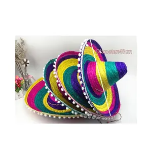 Wholesale Cheap Straw Mexican Sombrero hats for summer raffia straw grass hat made in Vietnam