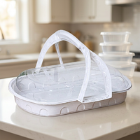 Boîtes à pâtisserie et bento ovales jetables en PVC, gaufrées et vernissées, pour pâtisseries, desserts et Noël - Vente en gros