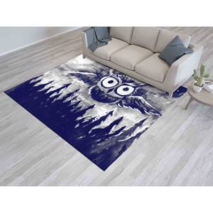 Tapis imprimé hibou bleu marine, tapis animalier, tapis de couloir, tapis en velours - Product Image 4