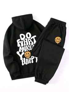 Conjunto de chándal con capucha para hombre y mujer con logotipo personalizado, traje deportivo para correr, traje de gimnasio, chándal con capucha de 2 piezas - Product Image 5