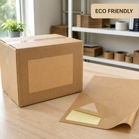 Étiquettes adhésives personnalisées en papier kraft imprimables au laser, feuilles d'autocollants A4, colle permanente pour emballage et expédition