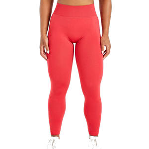 Pantalones de yoga sin costuras de cintura alta para mujer Legging de color sólido con control de barriga push-up y diseño de cintura media para entrenamientos - Product Image 6