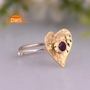 Best Selling Fine Sterling <b>Silver</b> Natural <b>Garnet</b> Gemstone Heart Design Stackable <b>Ring</b> Custom Jewelry For Women Gift For Her - Product Image 2