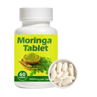 Complément Alimentaire Végétalien Quotidien pour le Bien-être, Comprimés de Moringa 1000mg à Marque Blanche OEM, Extrait Naturel de Feuilles, Antioxydant Botanique