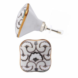 Meubles marocains de luxe or travail fleur boutons en céramique hexagone inspiré tiroir armoire poignée tire armoire commode cuisine - Product Image 1