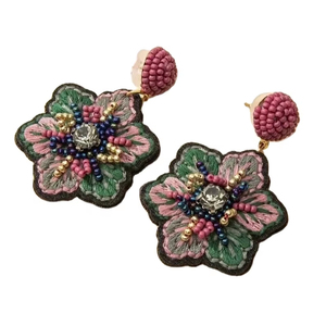 Cuteness trabajo hecho a mano bordado flor semilla pendiente con cuentas alta calidad único elegante declaración elección exclusiva para niña - Product Image 1