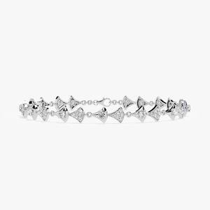 Bracelet de tennis personnalisé en or blanc 18 carats avec diamants de laboratoire taillés en rond pour femmes - Product Image 3