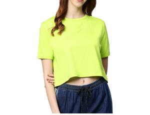 Crop tops pour femmes, commandes OEM de marque privée, manches courtes, coton respirant, crop top - Product Image 2