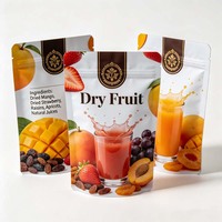 Op maat gemaakte digitaal bedrukte vochtbestendige staande zakjes voor gedroogd fruit, 120g 200g 500g, met ziplock en transparant venster