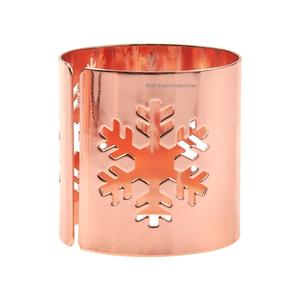 Flocon de neige Design Cuivre Plaqué Métal Ronds de Serviette Forme Couleur Personnalisée 2.5cm Largeur Luxe Élégant Porte-Serviettes pour Mariage - Product Image 2