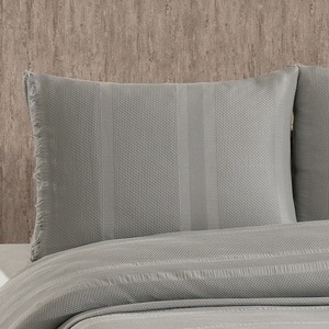 Guzide Amara <b>Grey</b> 4-Piece Customized Classic Luxury Home <b>Bedspread</b> Set 100% Chenille Organic Woven Striped Washable Anti - Product Image 2