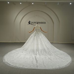 Jancember GT26061 Vestido de Novia Sofisticado con Cuello <span class=keywords><strong>Barco</strong></span>, Corte Imperio y Pedrería, con Chal - Product Image 4