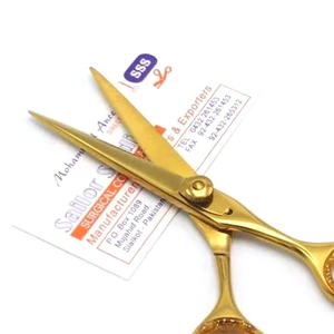 Ciseaux de coiffeur en or de qualité supérieure Ciseaux de coupe de cheveux en acier inoxydable Ciseaux de coiffure pour salon - Product Image 4