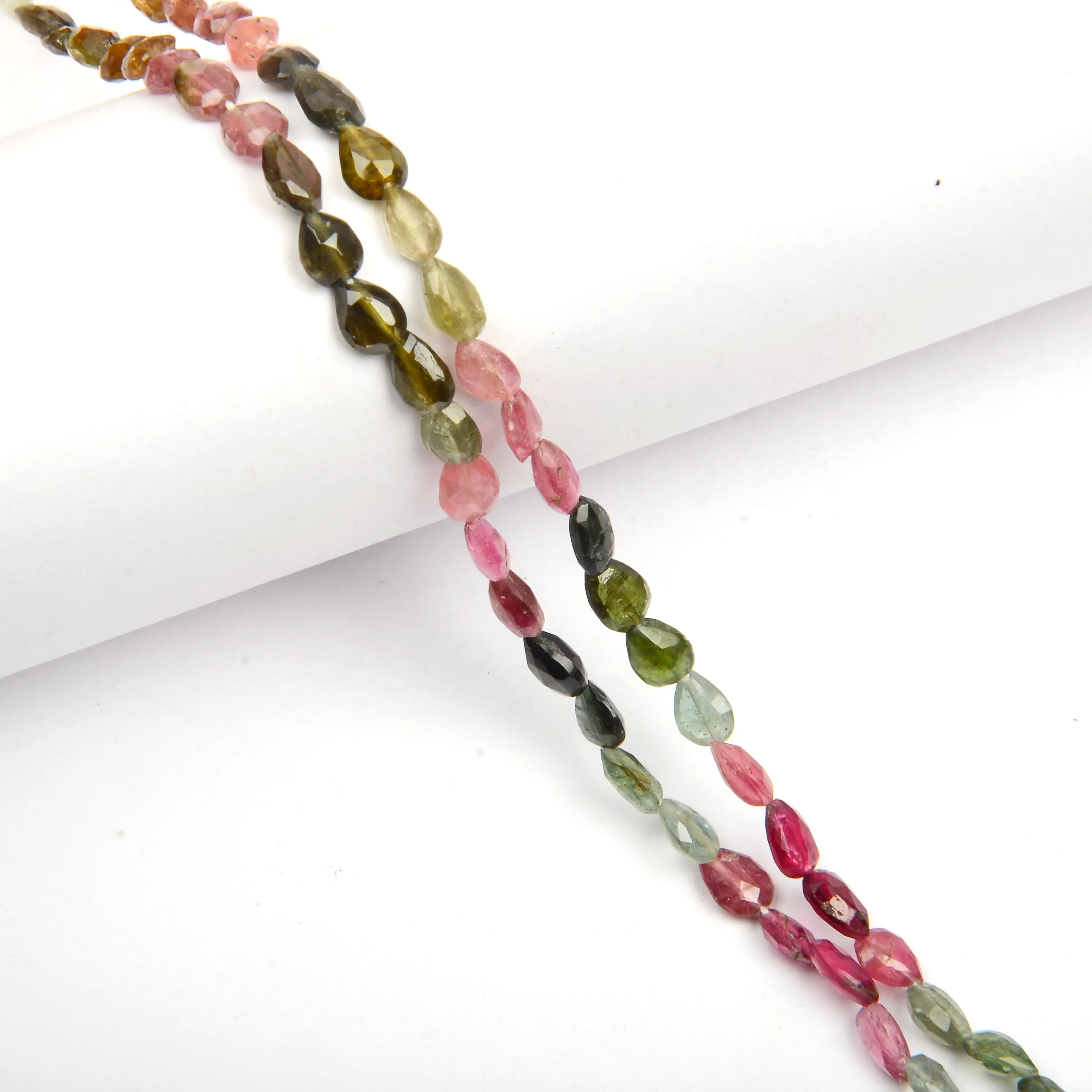 Natural Tourmaline Gemstone Beads Faceted Pear Shape Straight drill Beads Wholesale Drilled Jewelry Making Beads